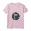 Donna Selkirk Rex Gatto in Notte Stellata Pittura Uomini Donne Bambini - Maglietta con Collo a V per Amanti dei Gatti - Regalo Divertente per Natale e Compleanni