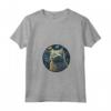 Donna Selkirk Rex Gatto in Notte Stellata Pittura Uomini Donne Bambini - Maglietta con Collo a V per Amanti dei Gatti - Regalo Divertente per Natale e Compleanni