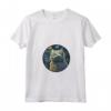 Donna Selkirk Rex Gatto in Notte Stellata Pittura Uomini Donne Bambini - Maglietta con Collo a V per Amanti dei Gatti - Regalo Divertente per Natale e Compleanni