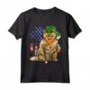 St Patricks Day Bandiera Americana Irlandese Selkirk Rex Cat Maglietta - Regalo Divertente per Amanti dei Gatti a San Patrizio
