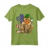 St Patricks Day Bandiera Americana Irlandese Selkirk Rex Cat Maglietta - Regalo Divertente per Amanti dei Gatti a San Patrizio