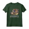 Selkirk Rex Gatto Divertente Ameowica Retro USA Bandiera Americana Maglietta - Ideale per il 4 luglio con il Tuo Gatto Ameowicano
