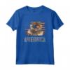 Selkirk Rex Gatto Divertente Ameowica Retro USA Bandiera Americana Maglietta - Ideale per il 4 luglio con il Tuo Gatto Ameowicano