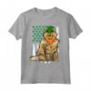 Selkirk Rex St Patricks Day - Bandiera Americana Irlandese Maglietta per Amanti dei Gatti - Regalo per Amici e Familiari