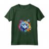 Donna Colorato Selkirk Rex Cat Face Splash Art Maglietta con Collo a V - Ideale per Amanti dei Gatti Selkirk Rex