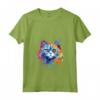Donna Colorato Selkirk Rex Cat Face Splash Art Maglietta con Collo a V - Ideale per Amanti dei Gatti Selkirk Rex