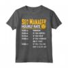 Funny SEO Manager Hourly Rate Maglietta - Unique Gift Idea for Dad, Brother, Husband - Humorous Apparel for Family and Co-workers