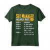 Funny SEO Manager Hourly Rate Maglietta - Unique Gift Idea for Dad, Brother, Husband - Humorous Apparel for Family and Co-workers