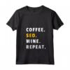 Donna Coffee SEO Wine Repeat - Maglietta Expert SEO con Collo a V - Ideale per Specialisti di Ottimizzazione del Sito Web
