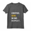 Donna Coffee SEO Wine Repeat - Maglietta Expert SEO con Collo a V - Ideale per Specialisti di Ottimizzazione del Sito Web