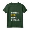 Donna Coffee SEO Wine Repeat - Maglietta Expert SEO con Collo a V - Ideale per Specialisti di Ottimizzazione del Sito Web