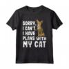 Scusa se non posso avere piani con il mio gatto Serengeti - Maglietta divertente per amanti dei gatti - Ideale come regalo per amici e familiari