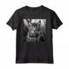 Serengeti Cat - Fotografia Cinematografica in Bianco e Nero Maglietta per Amanti dei Gatti - Ideale per Compleanni, Natale o Feste in Famiglia