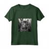 Serengeti Cat Fotografia Cinematografica in Bianco e Nero - Maglietta con Collo a V per Amanti dei Gatti - Ideale per Compleanni o Natale