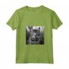 Serengeti Cat Fotografia Cinematografica in Bianco e Nero - Maglietta con Collo a V per Amanti dei Gatti - Ideale per Compleanni o Natale