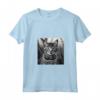 Serengeti Cat Fotografia Cinematografica in Bianco e Nero - Maglietta con Collo a V per Amanti dei Gatti - Ideale per Compleanni o Natale