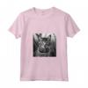 Serengeti Cat Fotografia Cinematografica in Bianco e Nero - Maglietta con Collo a V per Amanti dei Gatti - Ideale per Compleanni o Natale