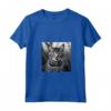 Serengeti Cat Fotografia Cinematografica in Bianco e Nero - Maglietta con Collo a V per Amanti dei Gatti - Ideale per Compleanni o Natale