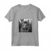 Serengeti Cat Fotografia Cinematografica in Bianco e Nero - Maglietta con Collo a V per Amanti dei Gatti - Ideale per Compleanni o Natale