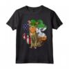 San Patrizio Giorno Irlandese Bandiera Americana - Maglietta Serengeti Cat per Amanti dei Gatti - Regalo Divertente per Familiari e Amici