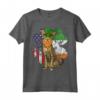 San Patrizio Giorno Irlandese Bandiera Americana - Maglietta Serengeti Cat per Amanti dei Gatti - Regalo Divertente per Familiari e Amici