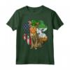 San Patrizio Giorno Irlandese Bandiera Americana - Maglietta Serengeti Cat per Amanti dei Gatti - Regalo Divertente per Familiari e Amici