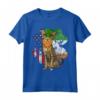 San Patrizio Giorno Irlandese Bandiera Americana - Maglietta Serengeti Cat per Amanti dei Gatti - Regalo Divertente per Familiari e Amici