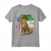 San Patrizio Giorno Irlandese Bandiera Americana - Maglietta Serengeti Cat per Amanti dei Gatti - Regalo Divertente per Familiari e Amici