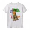 San Patrizio Giorno Irlandese Bandiera Americana - Maglietta Serengeti Cat per Amanti dei Gatti - Regalo Divertente per Familiari e Amici