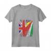 Donna Bandiere delle Seychelles Regno Unito | Radici delle Seychelles britanniche Vintage Maglietta con Collo a V - Abbigliamento per Tutta la Famiglia