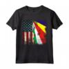 Radici delle Seychelles | Mezza Bandiera Americana | BANDIERA USA Seychelles Maglietta - Unione di Radici Seychellesi e Cuore Americano. Ideale per Compleanno, Festa della Mamma, Mese del Patrimonio Ispanico