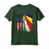 Radici delle Seychelles | Mezza Bandiera Americana | BANDIERA USA Seychelles Maglietta - Unione di Radici Seychellesi e Cuore Americano. Ideale per Compleanno, Festa della Mamma, Mese del Patrimonio Ispanico