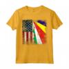Radici delle Seychelles | Mezza Bandiera Americana | BANDIERA USA Seychelles Maglietta - Unione di Radici Seychellesi e Cuore Americano. Ideale per Compleanno, Festa della Mamma, Mese del Patrimonio Ispanico