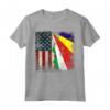 Radici delle Seychelles | Mezza Bandiera Americana | BANDIERA USA Seychelles Maglietta - Unione di Radici Seychellesi e Cuore Americano. Ideale per Compleanno, Festa della Mamma, Mese del Patrimonio Ispanico