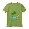 Donna Seychelles Palme Spiaggia Vacanza Isole Souvenir La Digue Maglietta con Collo a V - Ideale per la tua Vacanza da Sogno alle Seychelles