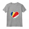 Bandiera delle Seychelles Cuore Seychelles Regali Love - Maglietta con Collo a V per Viaggiatori e Residenti delle Seychelles