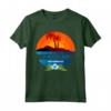 Praslin Palme Isola Mahe - HapTiger Souvenir Maglietta per le Vacanze alle Seychelles - Motivo Estivo con Palme e Sole
