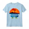 Praslin Palme Isola Mahe - HapTiger Souvenir Maglietta per le Vacanze alle Seychelles - Motivo Estivo con Palme e Sole