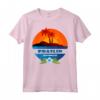 Praslin Palme Isola Mahe - HapTiger Souvenir Maglietta per le Vacanze alle Seychelles - Motivo Estivo con Palme e Sole