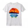 Praslin Palme Isola Mahe - HapTiger Souvenir Maglietta per le Vacanze alle Seychelles - Motivo Estivo con Palme e Sole