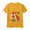 Donna Bandiere delle Seychelles Canada | Mezze radici delle Seychelles canadesi - Maglietta Vintage con Collo a V - Ideale per Mamma, Papà, o Amici