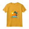 Donna HapTiger Palme Conchiglie - Maglietta Souvenir Vacanza Tropicale con Collo a V - Ideale per Regalare o Ricordare una Vacanza Esotica