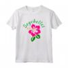 T-shirt HapTiger Island Paradise Hibiscus - Souvenir Seychelles - Maglietta Fiorita Rosa