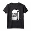 Lavoro nero della pietra tombale della buona notte Maglietta - T-shirt Dark con Lapide per Appassionati di Tatuaggi Macabri