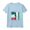Donna Radici della Sierra Leone Mezza Bandiera Italiana Maglietta con Collo a V - Abbigliamento Patriotico per Uomini, Donne e Bambini