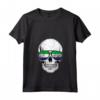 Donna Bandiera della Sierra Leone Paese Sugar Skull Maglietta con Collo a V - Mostra le Tue Radici - Ideale per Uomini, Donne e Bambini