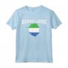 Sierra Leone Bandiera e Mappa - Tee Maglietta Coordinate Geografiche - Ideale per Mostrare l'Orgoglio Nazionale e come Souvenir
