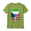 Sierra Leone Bandiera Americana USA - Cerniera USA Sierra Leone Maglietta - Mix Heritage Design per Mostrare l'Orgoglio Americano e della Sierra Leone