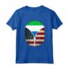 Sierra Leone Bandiera Americana USA - Cerniera USA Sierra Leone Maglietta - Mix Heritage Design per Mostrare l'Orgoglio Americano e della Sierra Leone