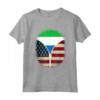 Sierra Leone Bandiera Americana USA - Cerniera USA Sierra Leone Maglietta - Mix Heritage Design per Mostrare l'Orgoglio Americano e della Sierra Leone